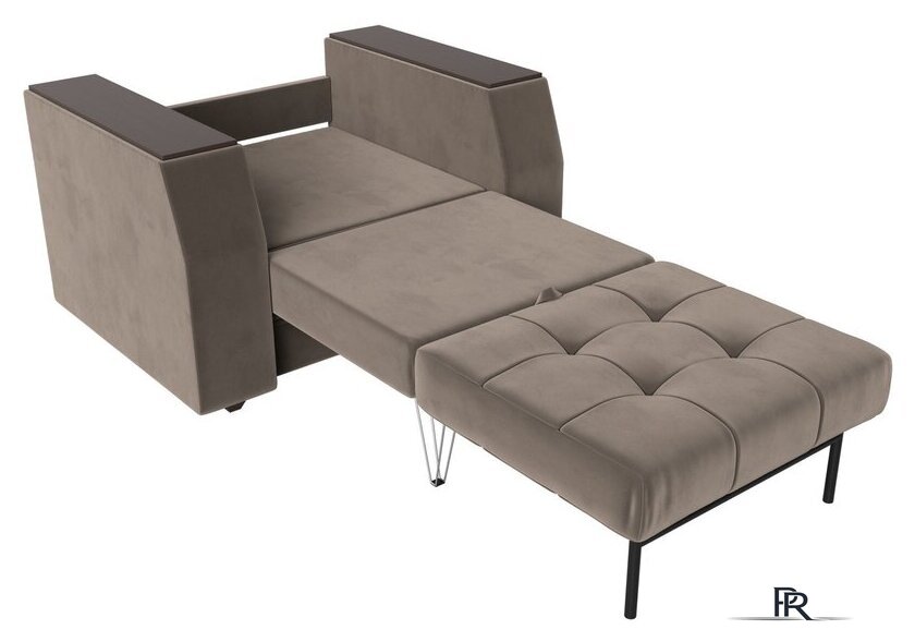 Кресло-кровать Лига диванов Атлантида 113839 (велюр коричневый) - Изображение №7 — Интернет-магазин ПроЗаказ