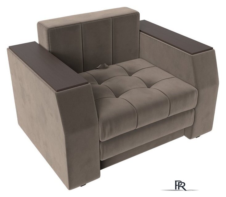 Кресло-кровать Лига диванов Атлантида 113839 (велюр коричневый) - Изображение №2 — Интернет-магазин ПроЗаказ