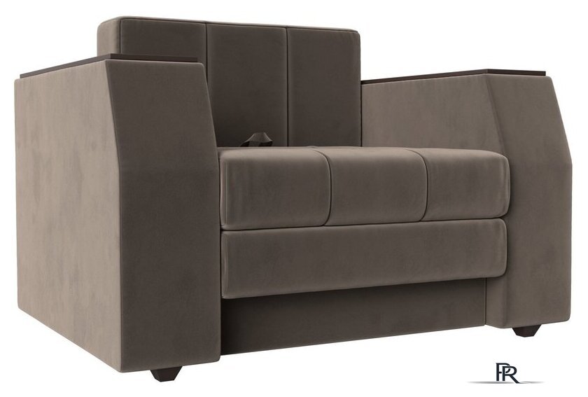 Кресло-кровать Лига диванов Атлантида 113839 (велюр коричневый) - Изображение №1 — Интернет-магазин ПроЗаказ