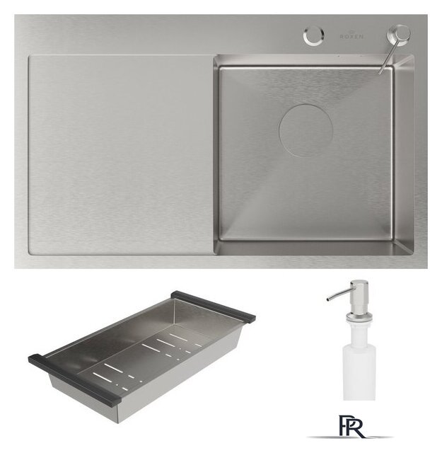 Кухонная мойка Roxen Vespa 560230-70R сатин (с коландером и дозатором) - Изображение №9 — Интернет-магазин ПроЗаказ