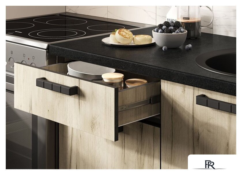 Готовая кухня Стендмебель Эдинбург 1.6 (железный камень/дуб крафт серый) - Изображение №3 — Интернет-магазин ПроЗаказ