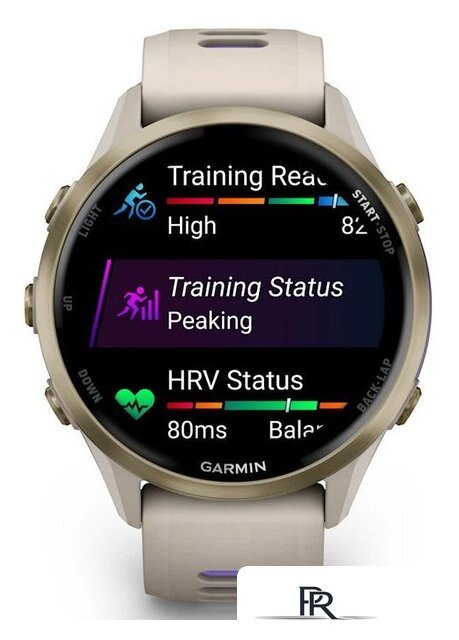 Умные часы Garmin Forerunner 970 47 мм (бежевый/фиолетовый) - Изображение №6 — Интернет-магазин ПроЗаказ