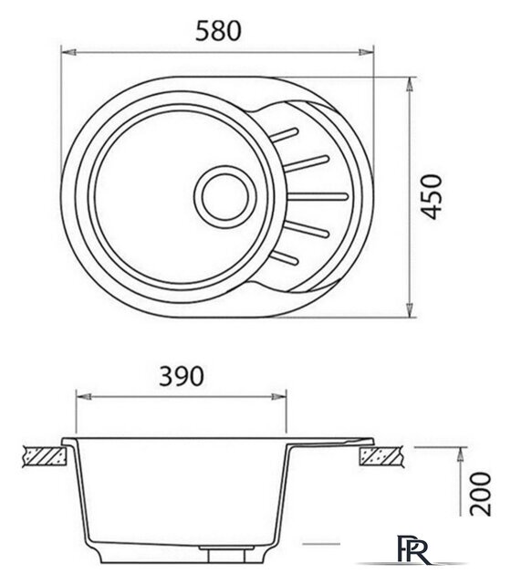 Кухонная мойка GranFest Rondo GF-R580L (иней) - Изображение №2 — Интернет-магазин ПроЗаказ