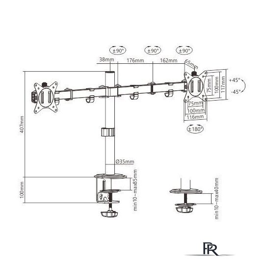 Кронштейн для монитора ErgoSmart Twin II - Изображение №8 — Интернет-магазин ПроЗаказ