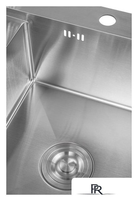 Кухонная мойка Saniteco 6550-L + Spike F9S07000 (хром, с сифоном, дозатором и коландером) - Изображение №5 — Интернет-магазин ПроЗаказ