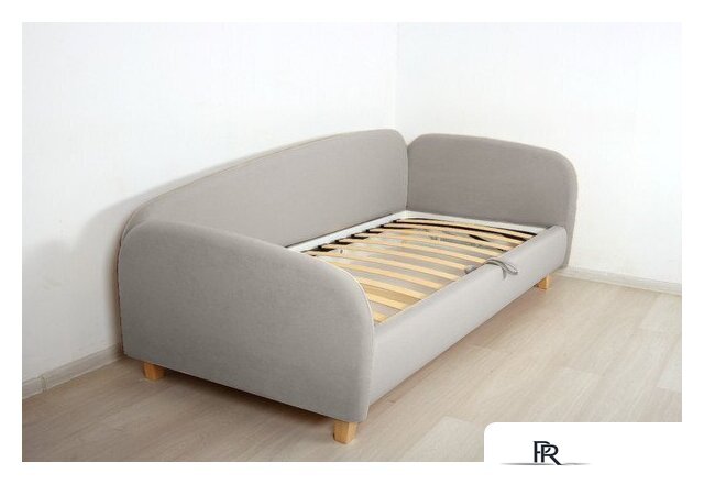 Кровать-тахта DiArt Альба 0.9 правая (велюр Магия 53/ножки светлые) - Изображение №5 — Интернет-магазин ПроЗаказ