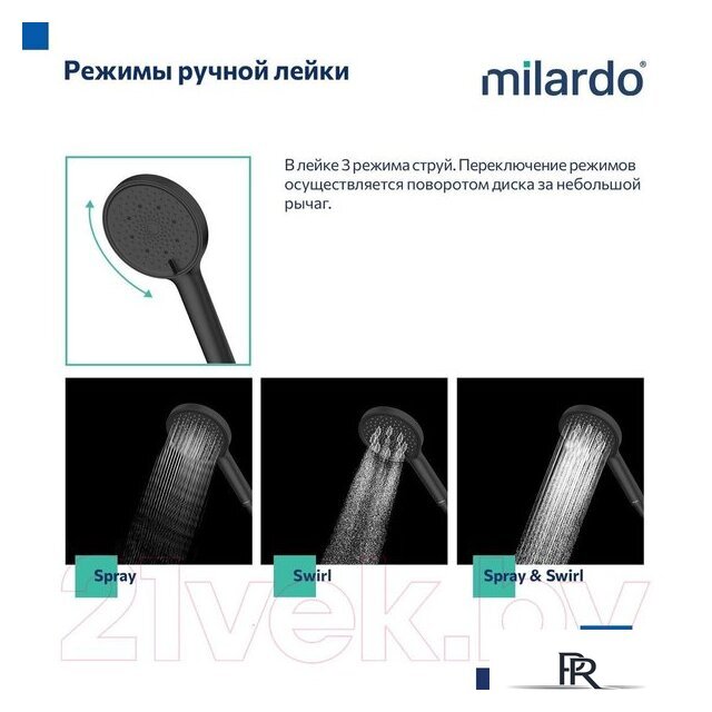 Душевая система  Milardo Ideal Spa ILSBL3FM76 - Изображение №7 — Интернет-магазин ПроЗаказ