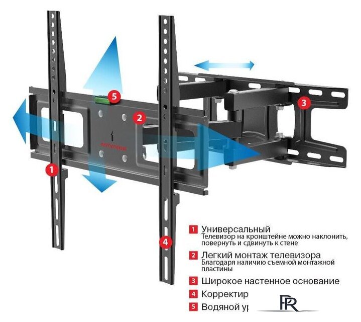 Кронштейн для телевизора Arm Media LCD-417 (черный) - Изображение №2 — Интернет-магазин ПроЗаказ