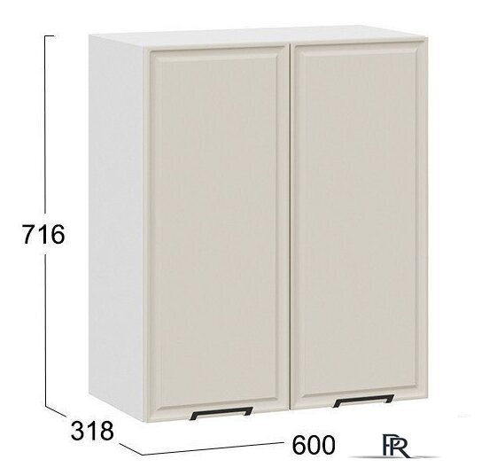 Шкаф навесной Трия Белладжио 1В6 (белый/софт панакота) - Изображение №3 — Интернет-магазин ПроЗаказ