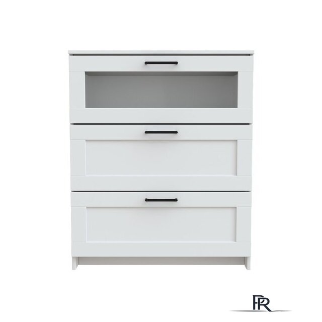 Комод Mio Tesoro Нави 3 ящика 2.15.02.020.1 (белый, со стеклом) - Изображение №2 — Интернет-магазин ПроЗаказ