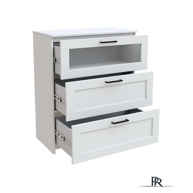 Комод Mio Tesoro Нави 3 ящика 2.15.02.020.1 (белый, со стеклом) - Изображение №3 — Интернет-магазин ПроЗаказ