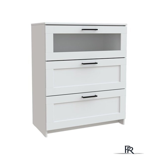 Комод Mio Tesoro Нави 3 ящика 2.15.02.020.1 (белый, со стеклом) - Изображение №1 — Интернет-магазин ПроЗаказ