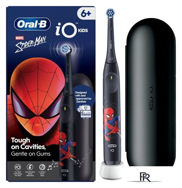 Электрическая зубная щетка Oral-B iO Kids Marvel Spiderman с футляром (черный) - Изображение №1 — Интернет-магазин ПроЗаказ