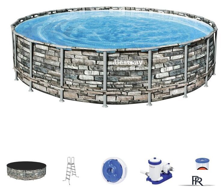 Каркасный бассейн Bestway Power Steel Камень 56883 (610x132) - Изображение №1 — Интернет-магазин ПроЗаказ