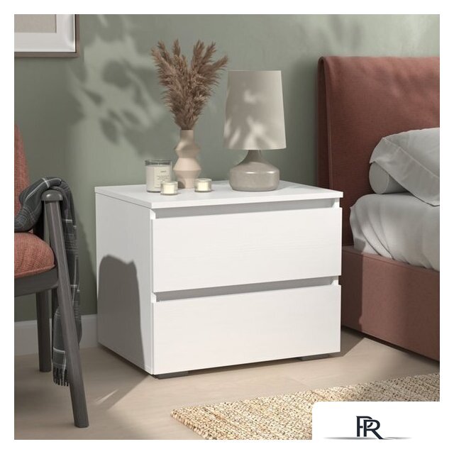 Тумба Кортекс-мебель Бари 60 2ш (белый/белый/белый) - Изображение №3 — Интернет-магазин ПроЗаказ