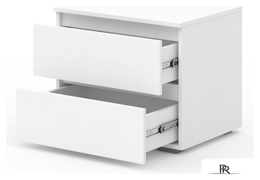 Тумба Кортекс-мебель Бари 60 2ш (белый/белый/белый) - Изображение №2 — Интернет-магазин ПроЗаказ