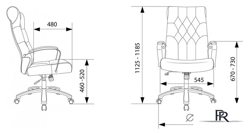 Офисное кресло Бюрократ T-9928SL Fabric (черный Italia Black/крестовина металл хром) - Изображение №9 — Интернет-магазин ПроЗаказ