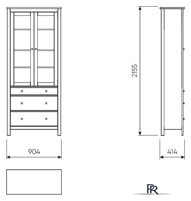 Шкаф-витрина Mio Tesoro Сага 90 2.08.07.130.14 (белый/ясень) - Изображение №4 — Интернет-магазин ПроЗаказ