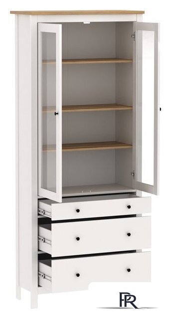 Шкаф-витрина Mio Tesoro Сага 90 2.08.07.130.14 (белый/ясень) - Изображение №3 — Интернет-магазин ПроЗаказ