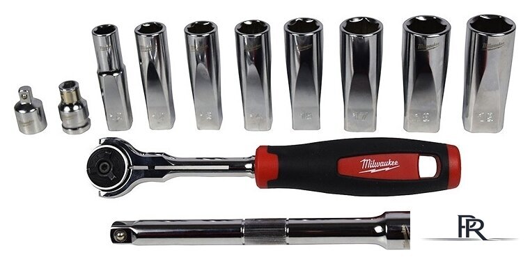 Набор трещотка с головками Milwaukee 48229001 (12 предметов) - Изображение №3 — Интернет-магазин ПроЗаказ