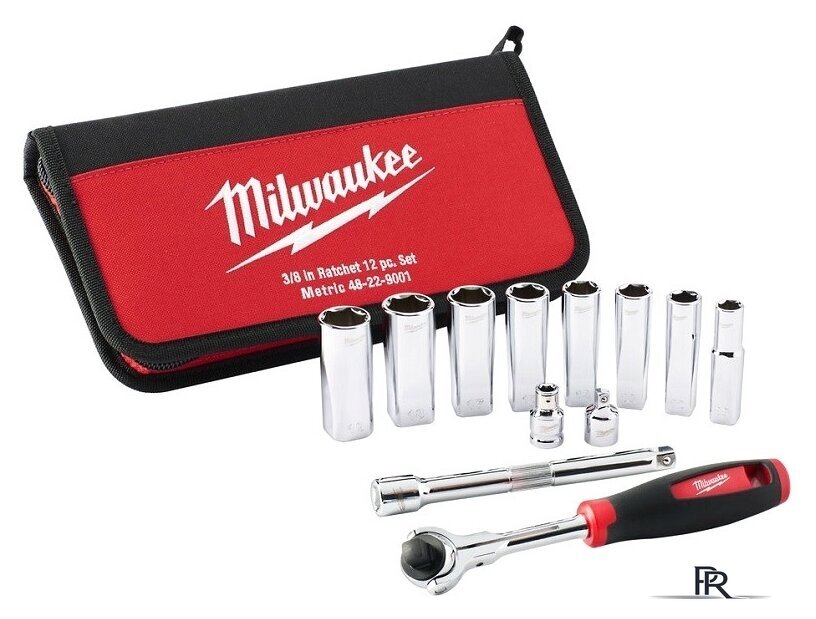 Набор трещотка с головками Milwaukee 48229001 (12 предметов) - Изображение №2 — Интернет-магазин ПроЗаказ