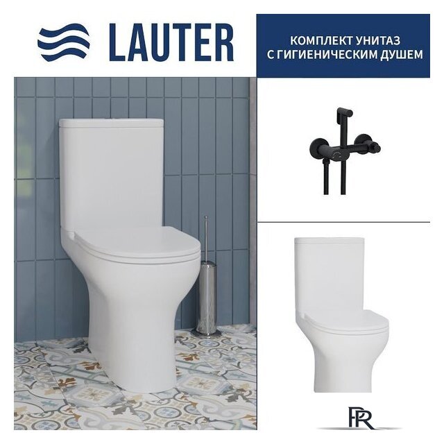 Унитаз напольный Lauter W246 2110246 + гигиенический душ Sano 21LT1292BM (горизонтальный выпуск) - Изображение №1 — Интернет-магазин ПроЗаказ