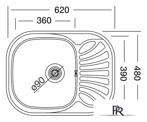 Кухонная мойка Kromevye Bianсa EC 305 D - Изображение №2 — Интернет-магазин ПроЗаказ