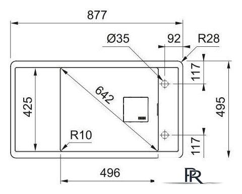 Кухонная мойка Franke Fresno FSG 611-88 114.0740.847 (оникс) - Изображение №3 — Интернет-магазин ПроЗаказ