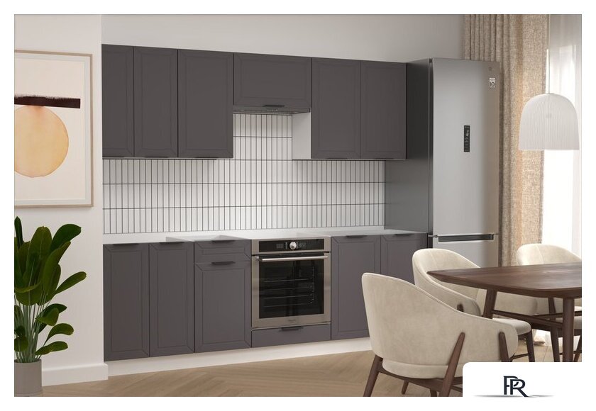 Готовая кухня Mio Tesoro Корнелия Ода-плюс 2.4 без столешницы (графит) - Изображение №3 — Интернет-магазин ПроЗаказ