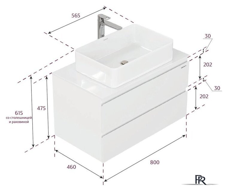  Onika Тумба под умывальник Алеста 80 108065 (белый) - Изображение №12 — Интернет-магазин ПроЗаказ