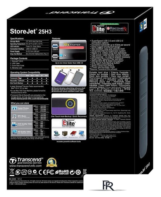 Внешний накопитель Transcend StoreJet 25H3P 2TB (TS2TSJ25H3P) - Изображение №5 — Интернет-магазин ПроЗаказ