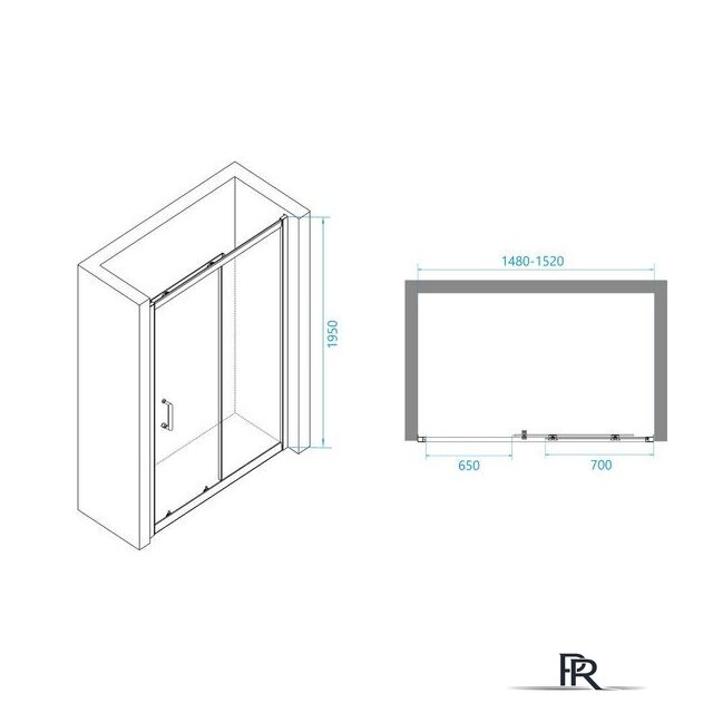 Душевая дверь RGW PA-14W 41081415-15 150 (белый/прозрачное стекло) - Изображение №4 — Интернет-магазин ПроЗаказ
