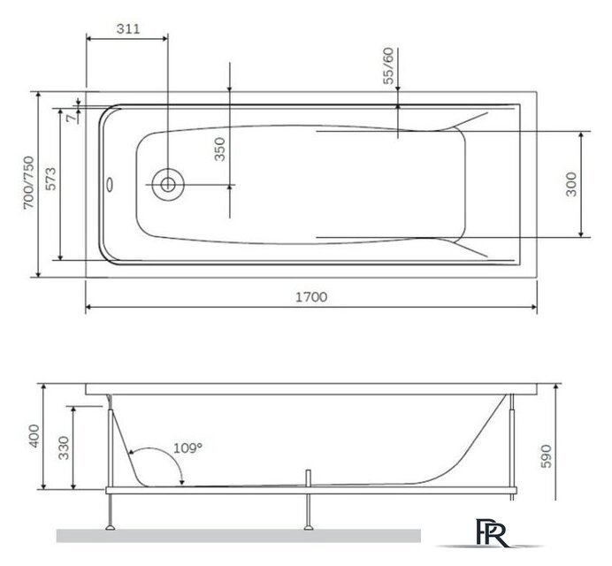 Ванна AM.PM Gem W90A-170-070W-A - Изображение №7 — Интернет-магазин ПроЗаказ