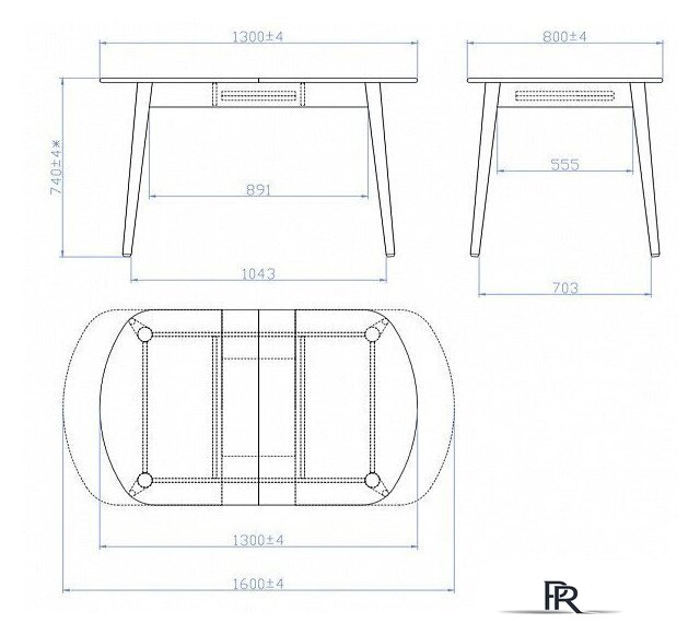 Кухонный стол Мебель-класс Эней (серый) - Изображение №4 — Интернет-магазин ПроЗаказ