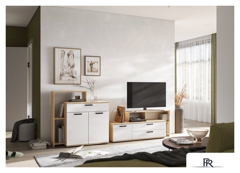 Тумба Стендмебель Санса КМ-01 1000 (белый/дуб сонома) - Изображение №3 — Интернет-магазин ПроЗаказ