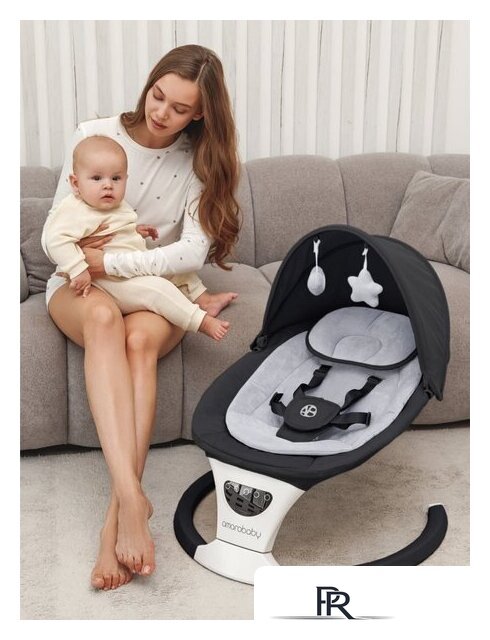 Шезлонг Amarobaby Teddy Swing AB24-22TED/09 (черный) - Изображение №7 — Интернет-магазин ПроЗаказ