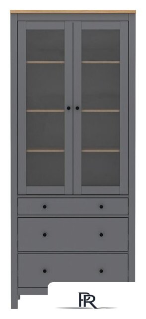 Шкаф-витрина Mio Tesoro Сага 90 2.08.07.130.15 (серый/ясень) - Изображение №2 — Интернет-магазин ПроЗаказ