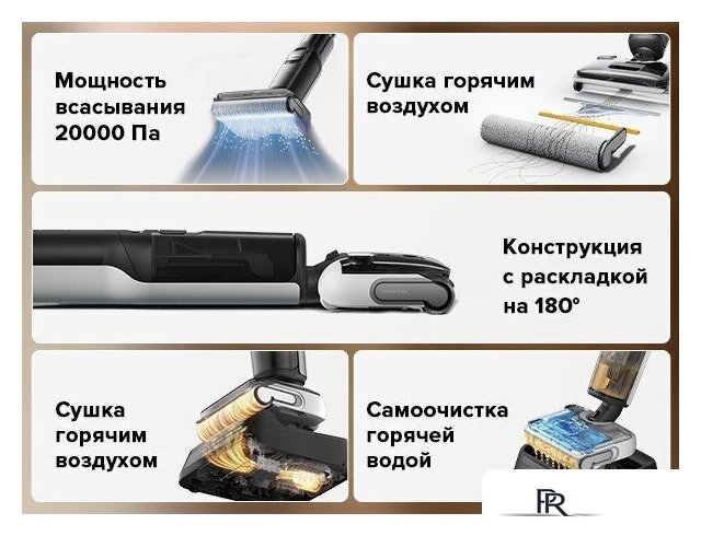 Вертикальный моющий пылесос Roborock Wet And Dry Vacuum Cleaner F25 WD5M1A (черный) - Изображение №15 — Интернет-магазин ПроЗаказ