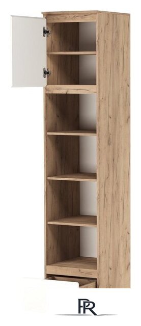 Шкаф-пенал Памир Гретта 1С1Я (крафт золотой/белый) - Изображение №2 — Интернет-магазин ПроЗаказ