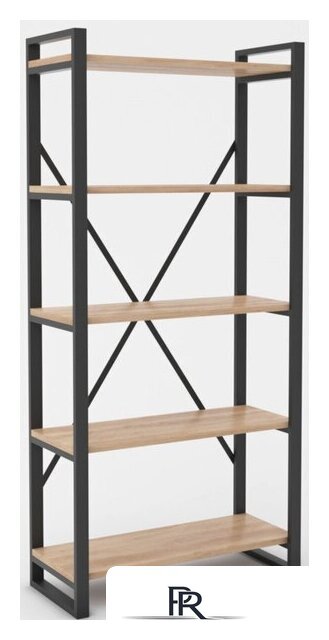Стеллаж Hype Mebel Стандарт-2 50x170 (черный/дуб галифакс натуральный) - Изображение №1 — Интернет-магазин ПроЗаказ