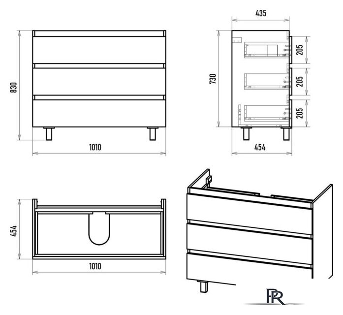  Misty Тумба под умывальник Victory 105 VIC-07105-0103Я+11105-KL - Изображение №7 — Интернет-магазин ПроЗаказ