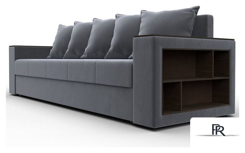 Диван Лига диванов Дубай Лайт 114370 (велюр серый) - Изображение №4 — Интернет-магазин ПроЗаказ