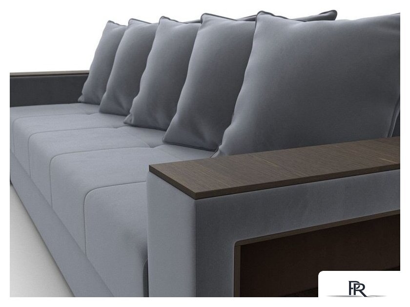 Диван Лига диванов Дубай Лайт 114370 (велюр серый) - Изображение №5 — Интернет-магазин ПроЗаказ