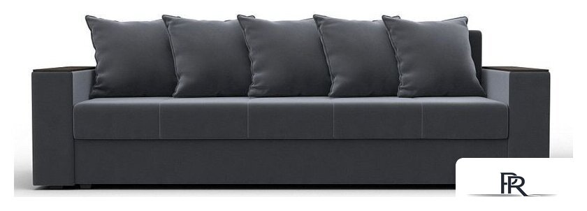 Диван Лига диванов Дубай Лайт 114370 (велюр серый) - Изображение №2 — Интернет-магазин ПроЗаказ