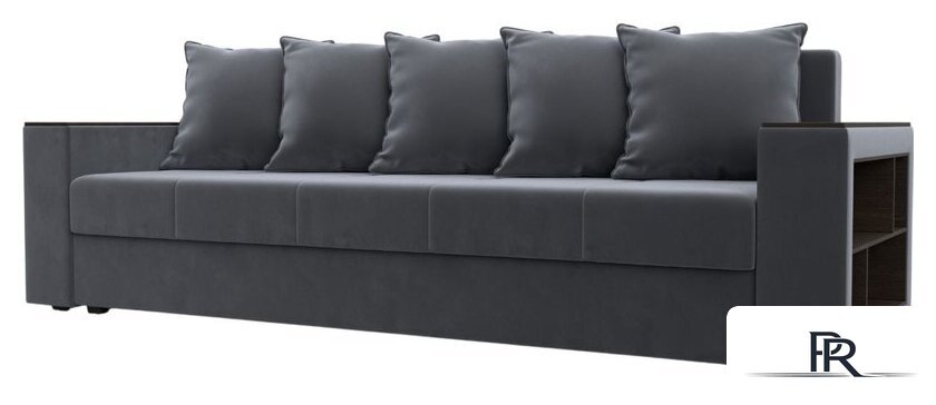 Диван Лига диванов Дубай Лайт 114370 (велюр серый) - Изображение №1 — Интернет-магазин ПроЗаказ