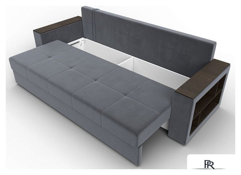 Диван Лига диванов Дубай Лайт 114370 (велюр серый) - Изображение №6 — Интернет-магазин ПроЗаказ