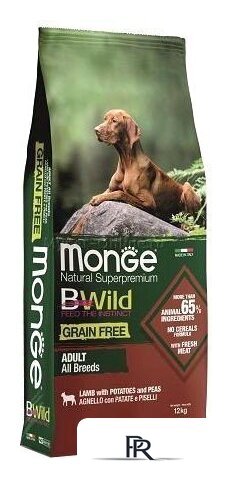 Сухой корм для собак Monge BWild Grain Free Adult Lamb (12 кг) - Изображение №1 — Интернет-магазин ПроЗаказ
