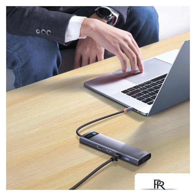 Док-станция Baseus Metal Gleam Series 12-in-1 Multifunctional Type-C Hub Docking Station WKWG020213 - Изображение №4 — Интернет-магазин ПроЗаказ