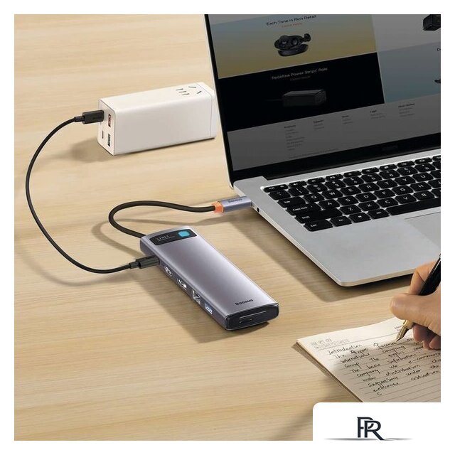 Док-станция Baseus Metal Gleam Series 12-in-1 Multifunctional Type-C Hub Docking Station WKWG020213 - Изображение №6 — Интернет-магазин ПроЗаказ
