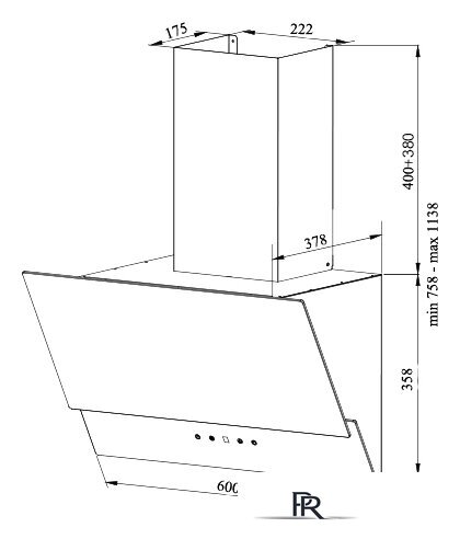 Кухонная вытяжка Grand Gloucester 60 (черный) - Изображение №2 — Интернет-магазин ПроЗаказ